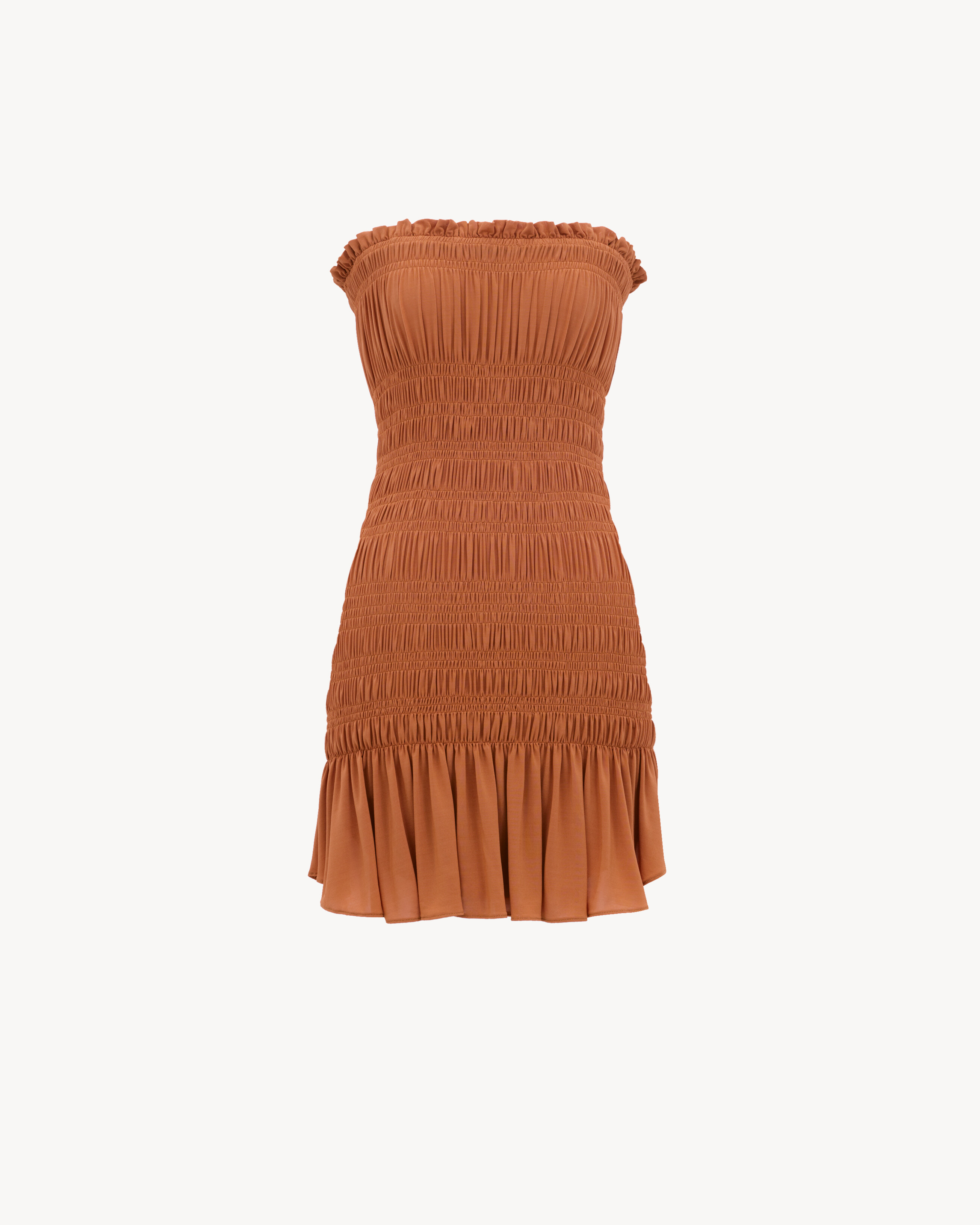 Vestido fruncido de punto elástico