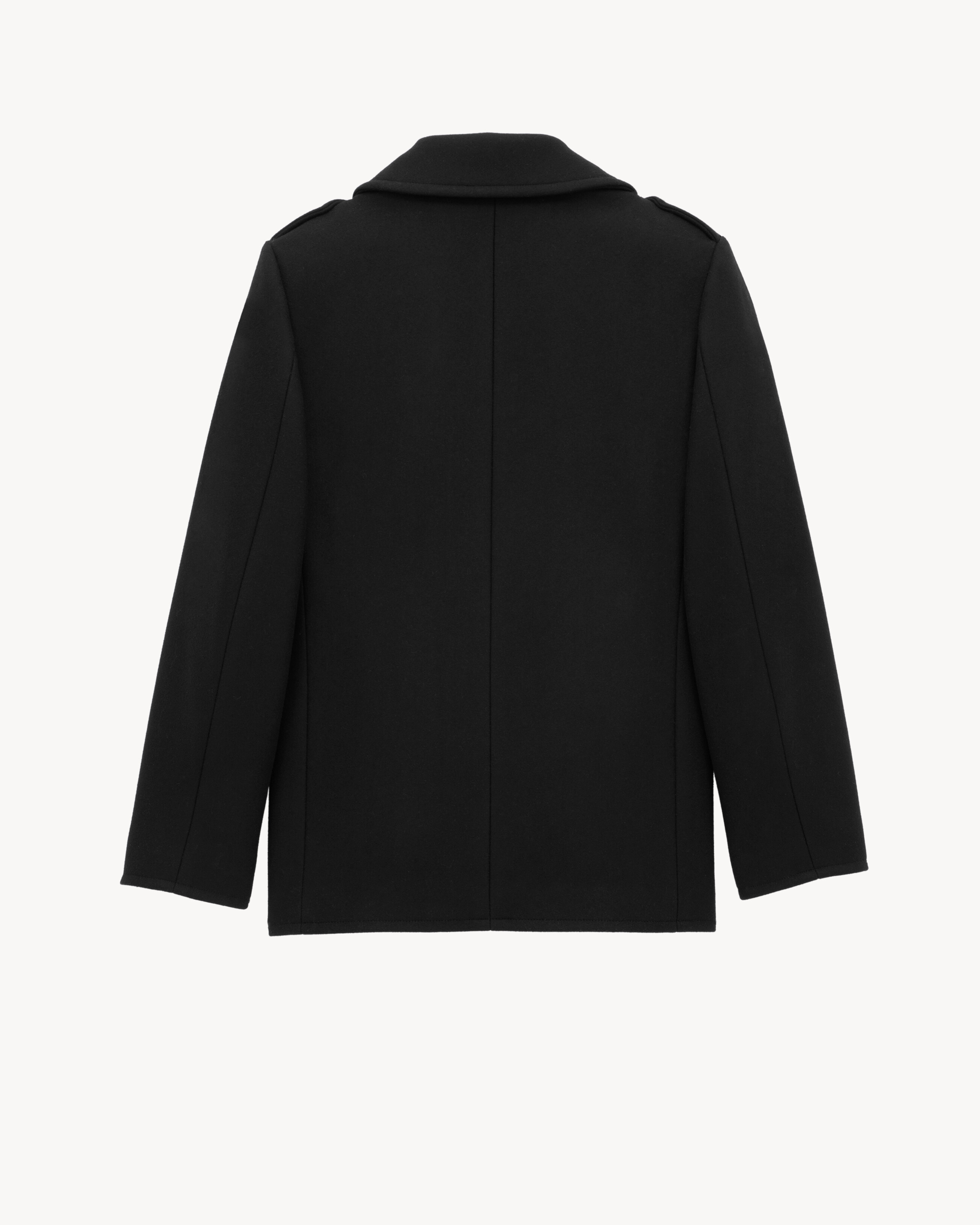 Double-breasted peacoat in wool