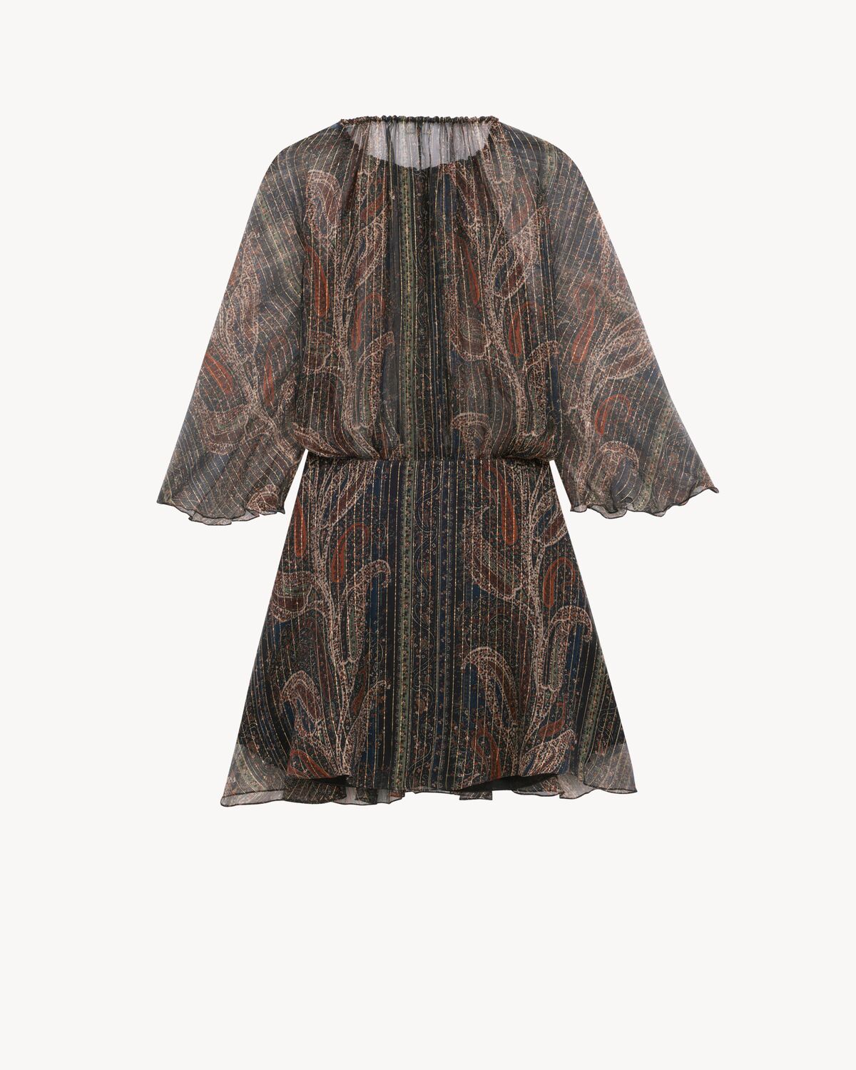 dress in paisley lurex silk crepon