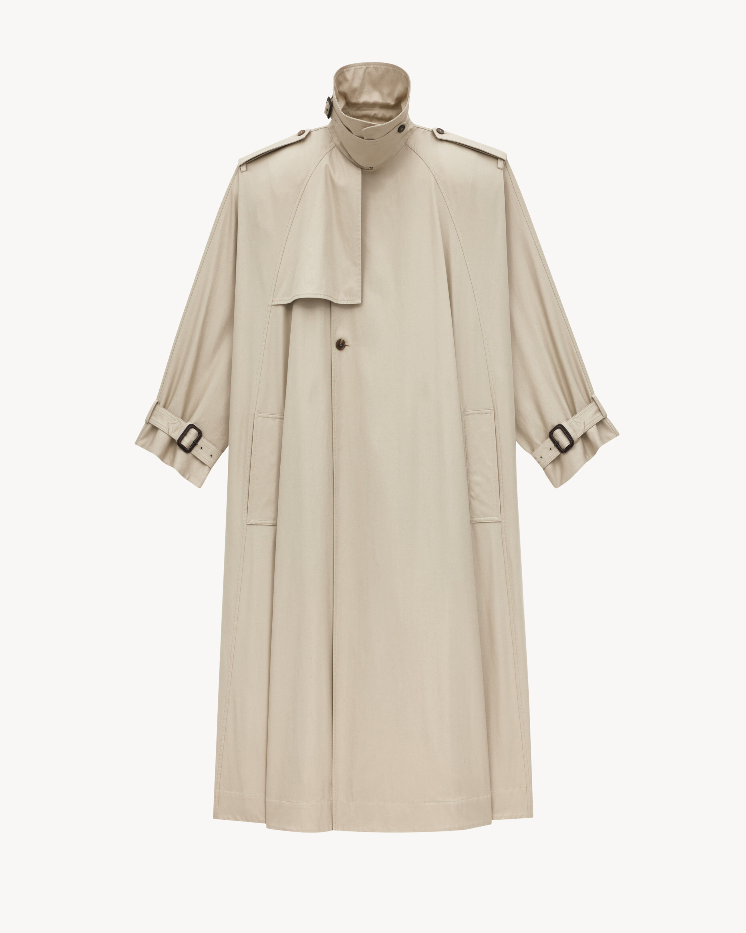cape trench coat in cotton twill