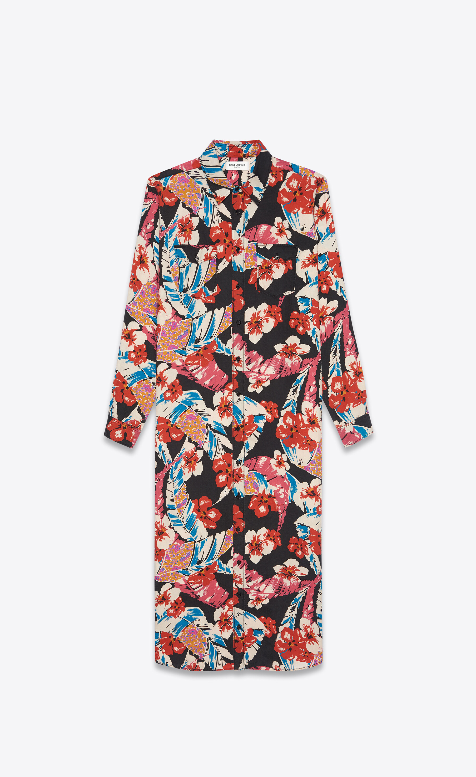 saint laurent hawaiian shirt long sleeve