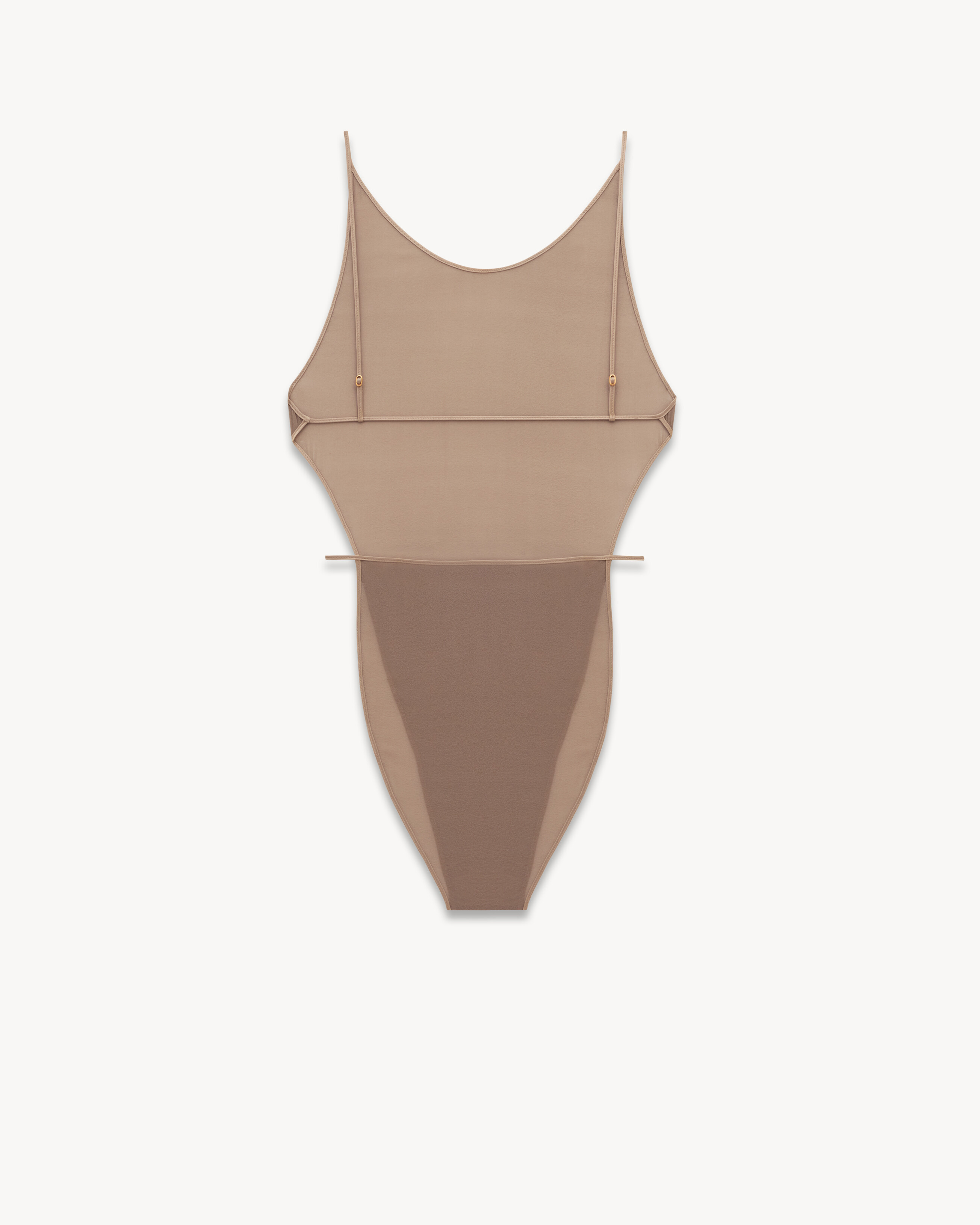 backless bodysuit in silk georgette