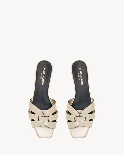 【Saint Laurent】トリビュート ミュール ブラウン TRIBUTE MULES in smooth leather | Saint Laurent | YSL US