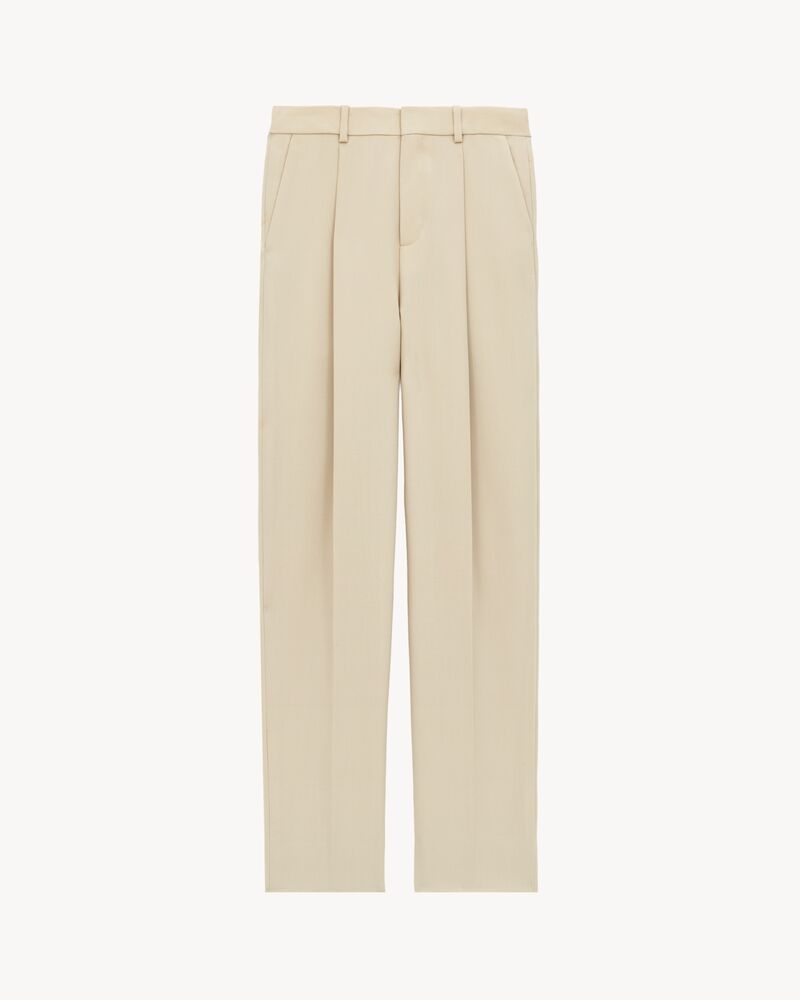 high-waisted pants in light wool