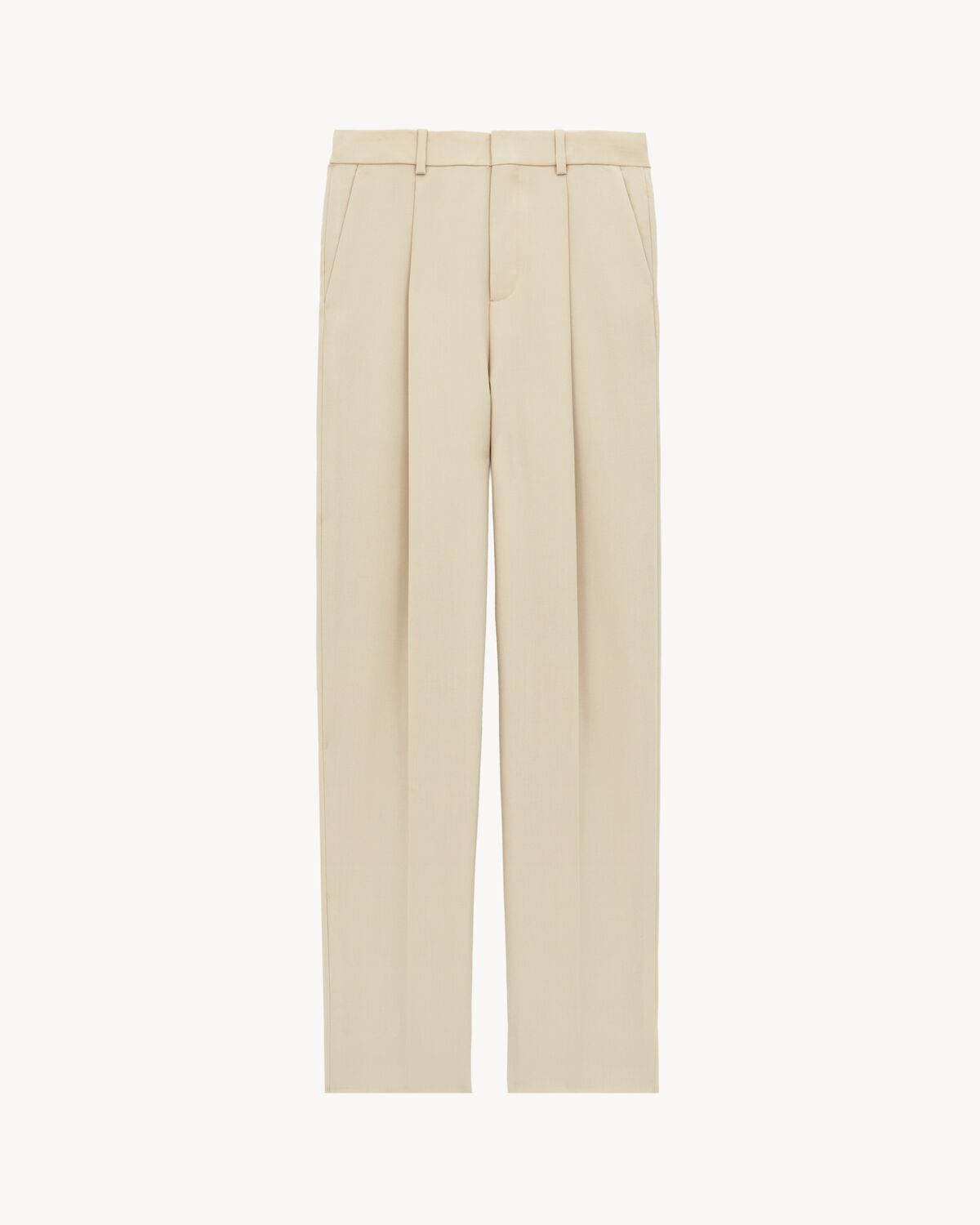 high-waisted pants in light wool