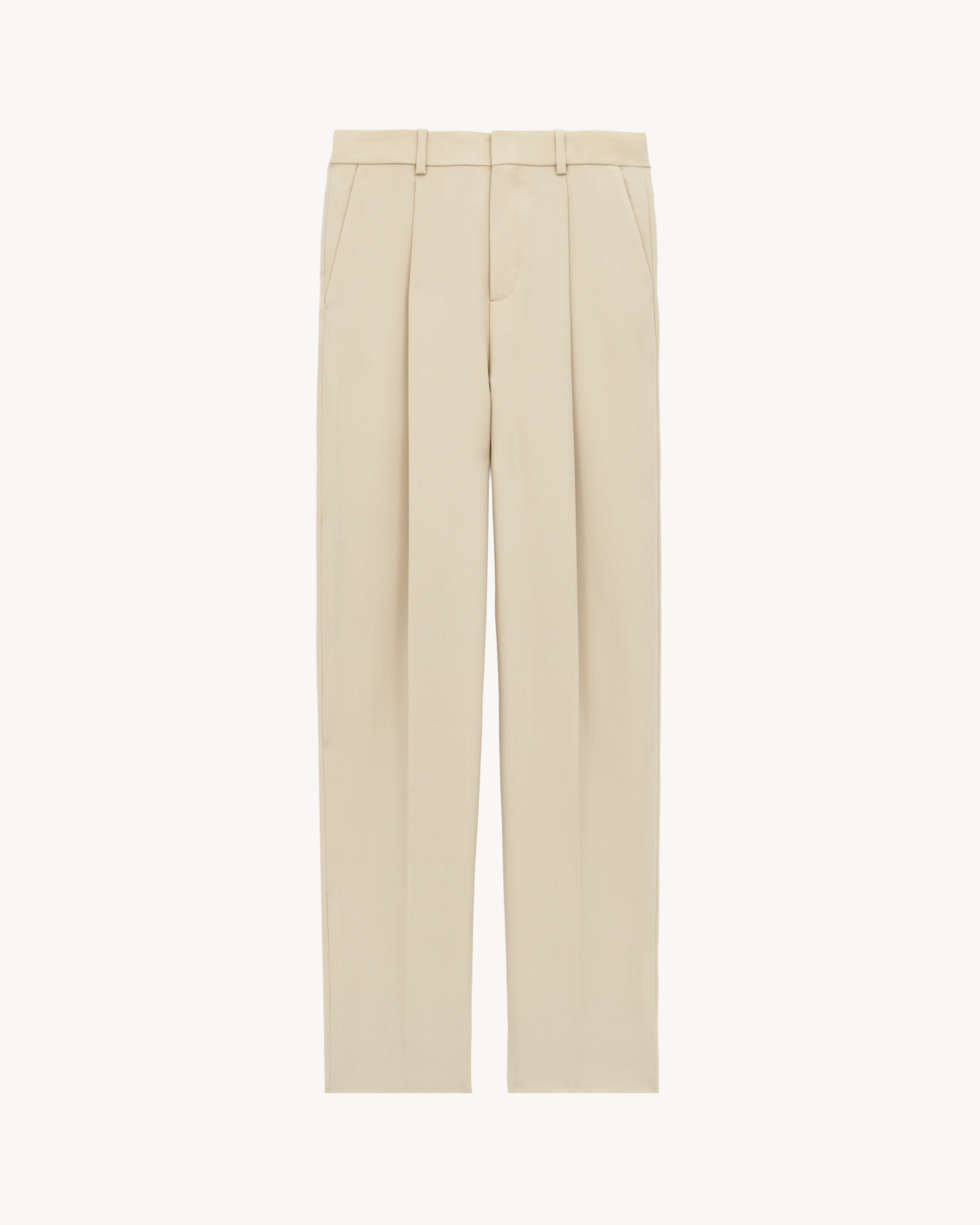 high-waisted pants in light wool
