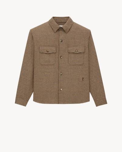 Yves Saint Laurent ブラウンチェックジャンパー jacket in wool check in Brown | Saint Laurent | YSL EN-CH