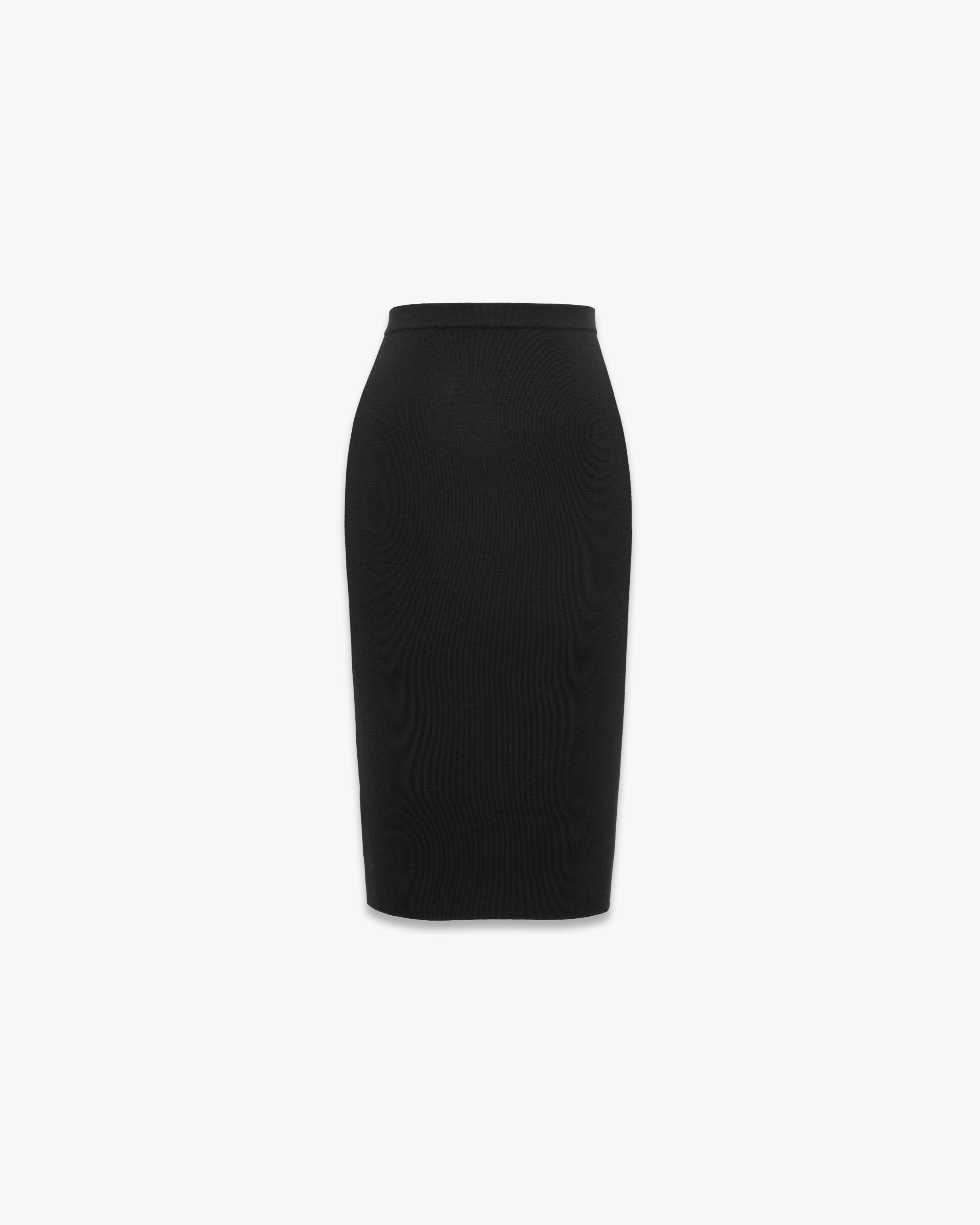 pencil skirt in ribbed wool