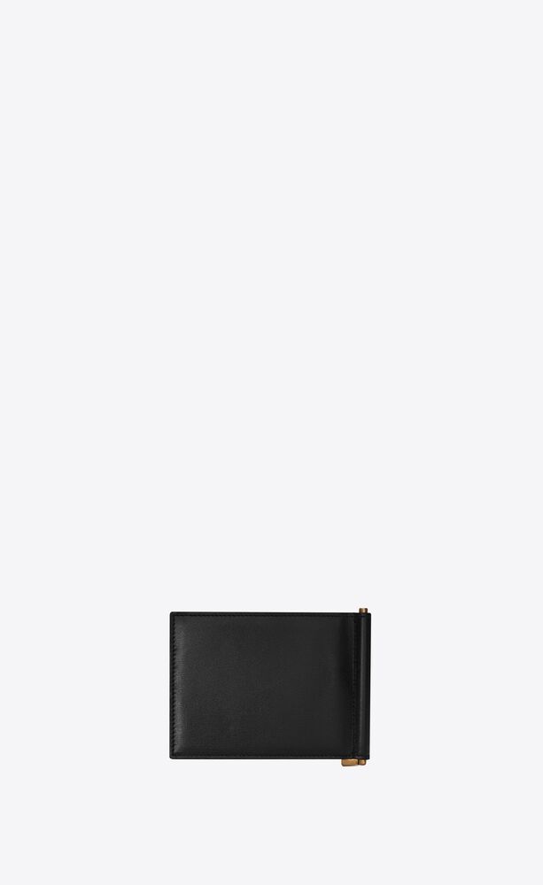 tiny cassandre bill clip wallet in shiny leather