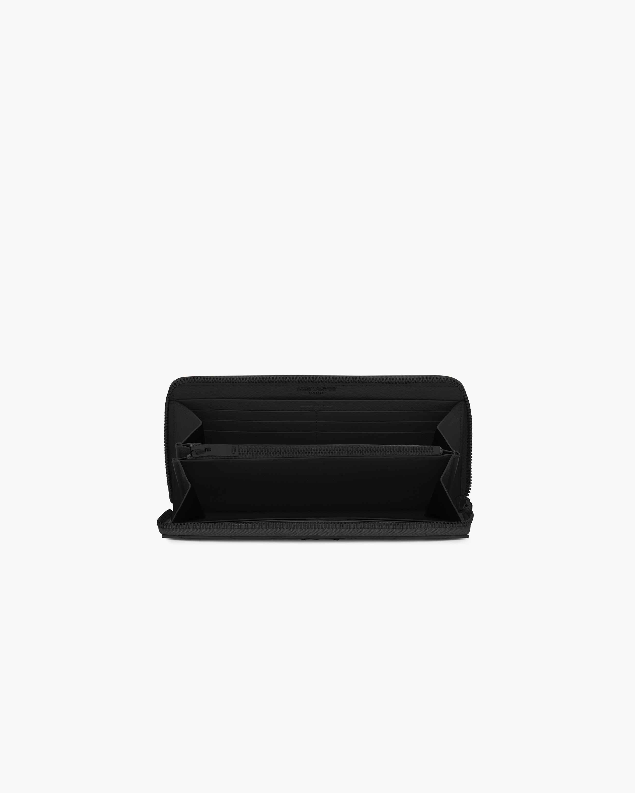 CASSANDRE MATELASSÉ ZIP AROUND WALLET IN GRAIN DE POUDRE LEATHER
