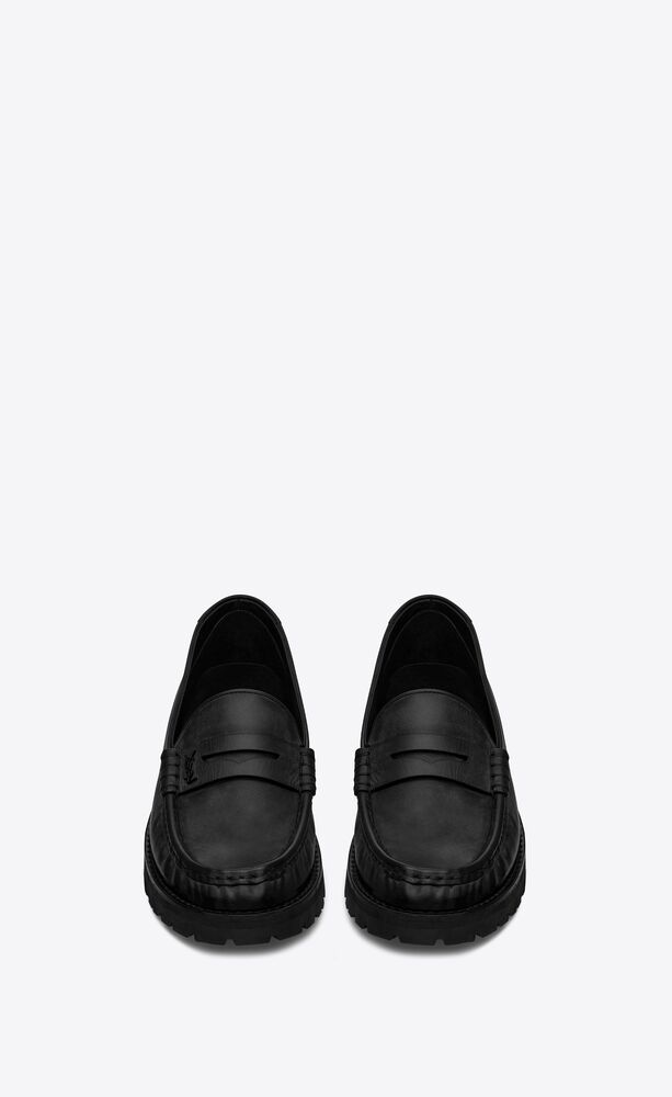le loafer monogram penny slippers in smooth leather