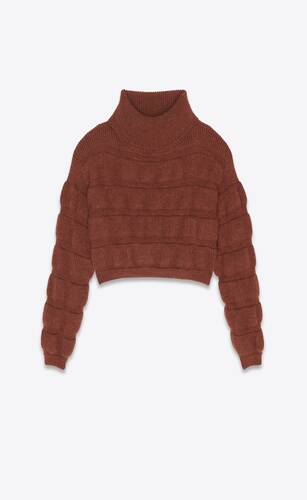 cropped turtleneck sweater in wool