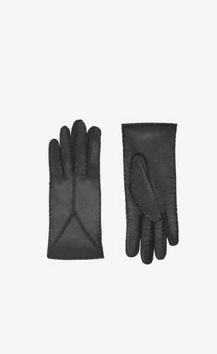 guantes cortos con costuras de piel de cordero