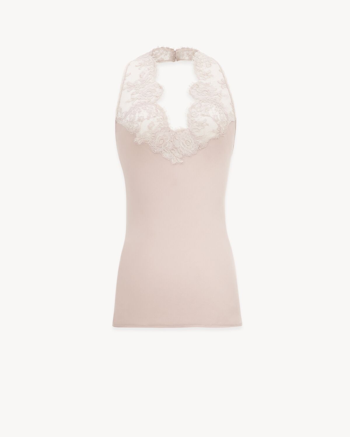 Halter Top in Silk Charmeuse and Lace