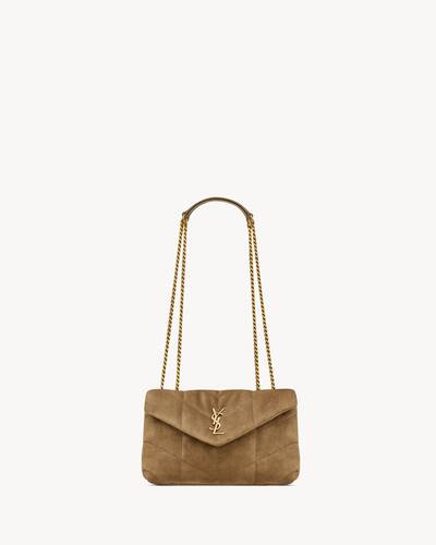 【Saint Laurent】YSL C.WALL MONO SUEDE SATIN CA◆7794301U827 Saint Laurent Ysl C.Wall Mono Suede Satin Ca in Natural | Lyst