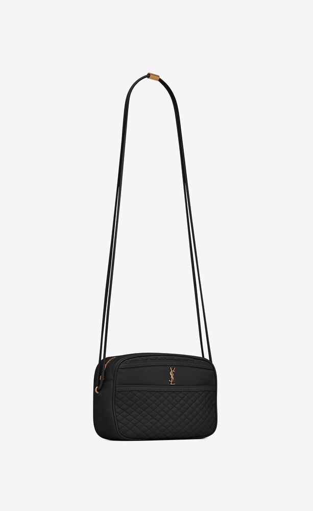 Saint Laurent Victoire Quilted Leather Cross Body Bag in Black