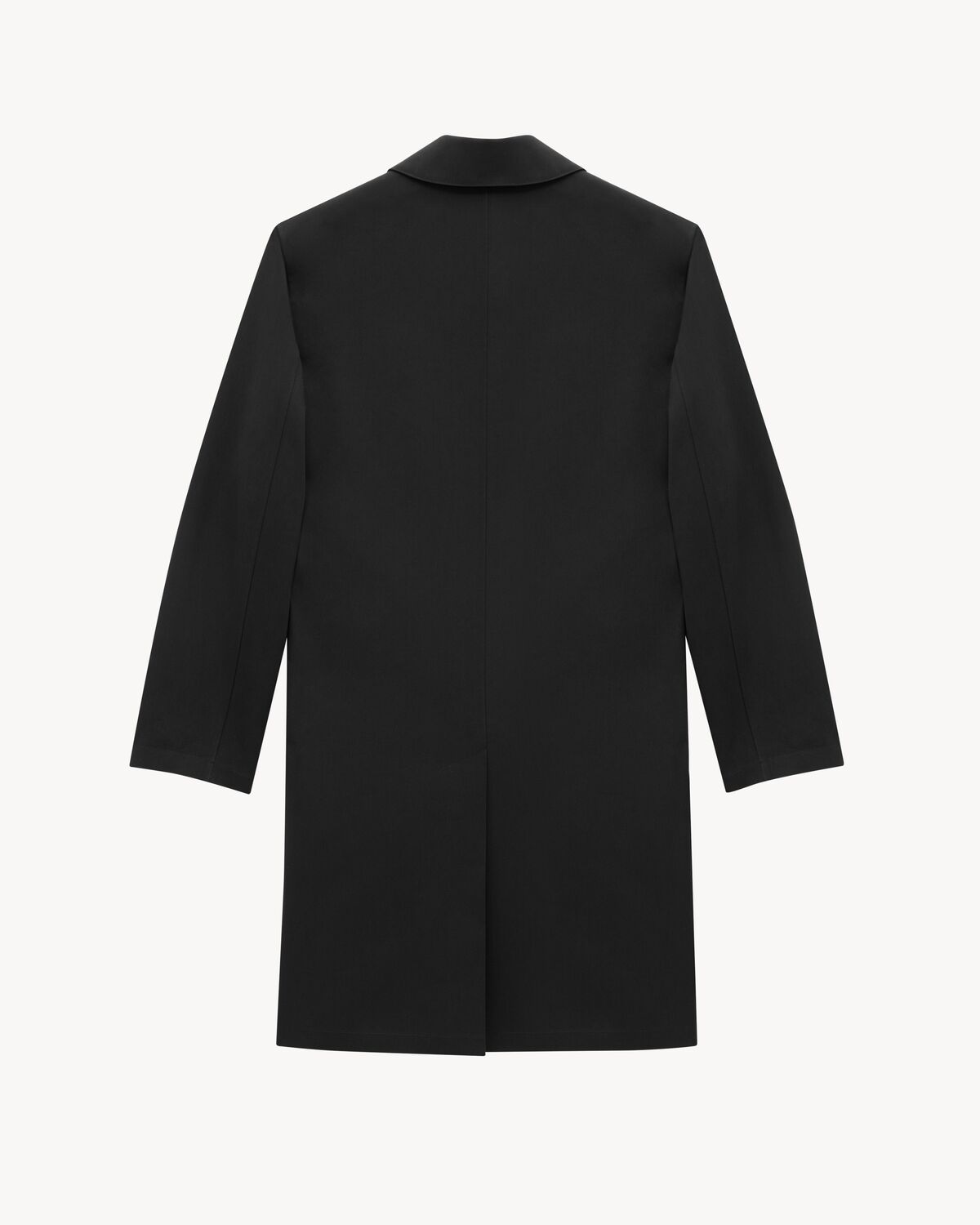shearling-lined mac coat in nylon serge