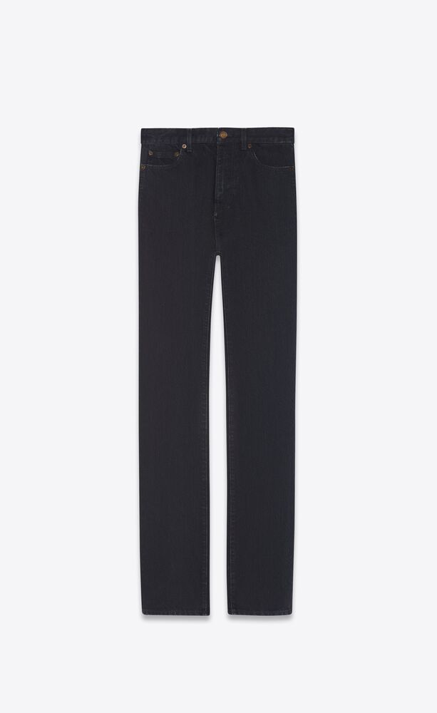 hoch geschnittene jeans im stil der 90er aus schwarzem denim mit stonewash-effekt