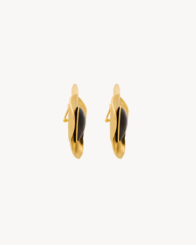 petal earrings in resin and metal