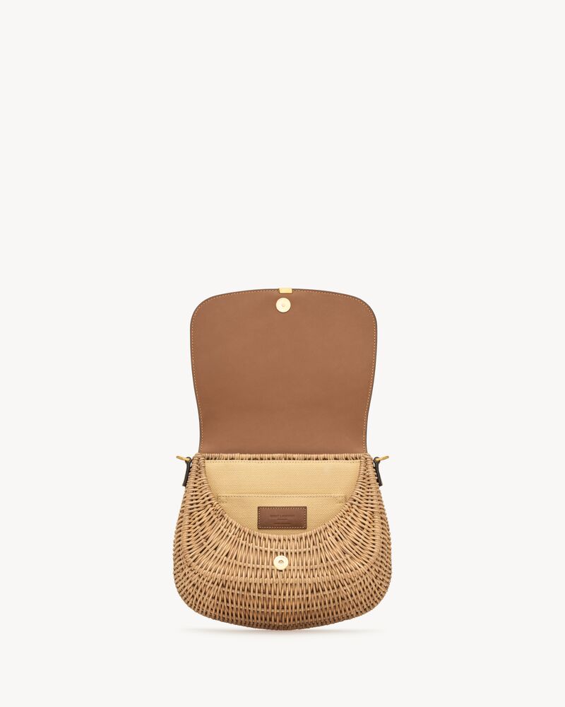 mini bolsa com alça de mão VOLTAIRE em vime