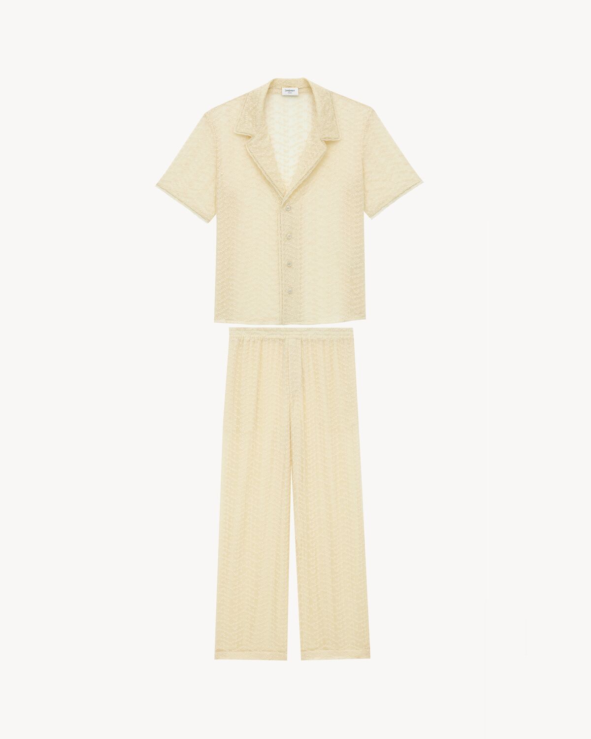 pyjama-set aus musselin mit englischer stickerei