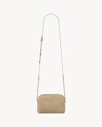 Gaby zipped pouch in quilted suede