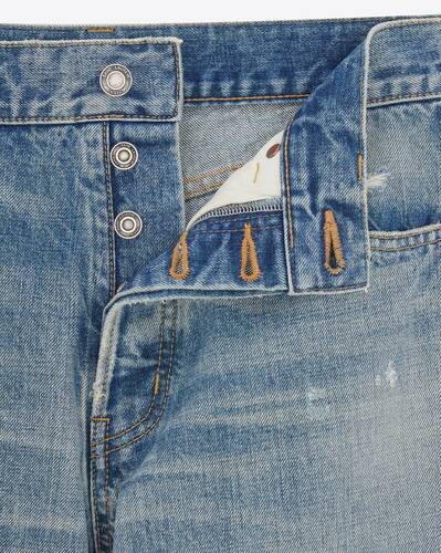 Straight-leg jeans in CHARLOTTE blue denim | Saint Laurent | YSL.com