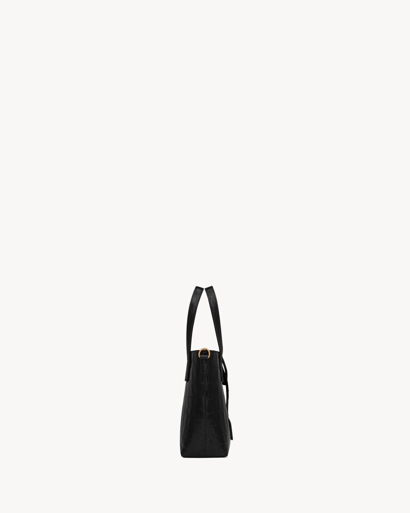 Saint Laurent Toy Micro Croc-Embossed Shopping Tote Bag