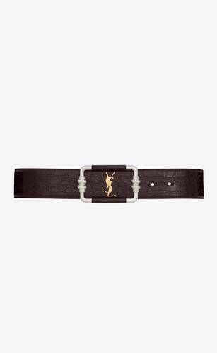 MONOGRAM vintage belt in crocodile-embossed leather | Saint Laurent ...