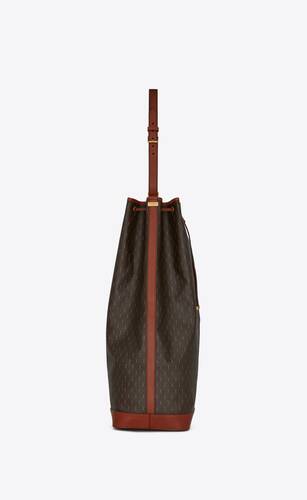 le monogramme long bucket bag in cassandre canvas and smooth leather