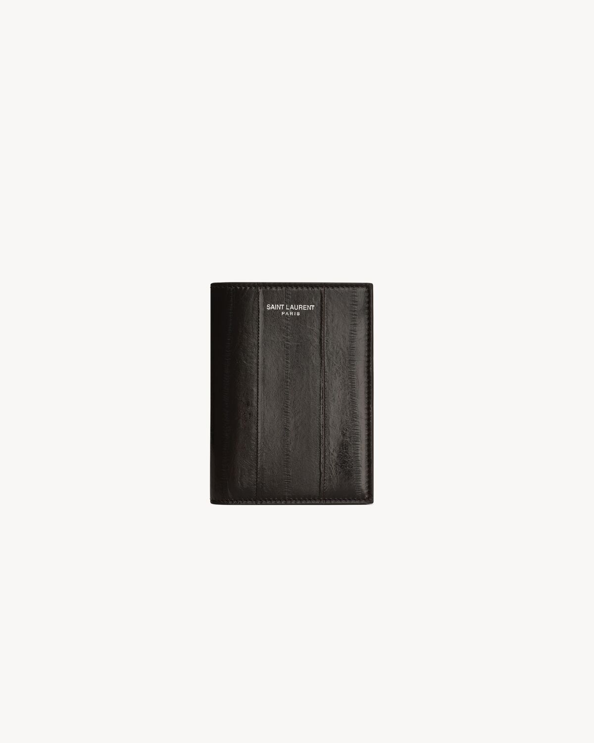 saint laurent paris credit card wallet in eel