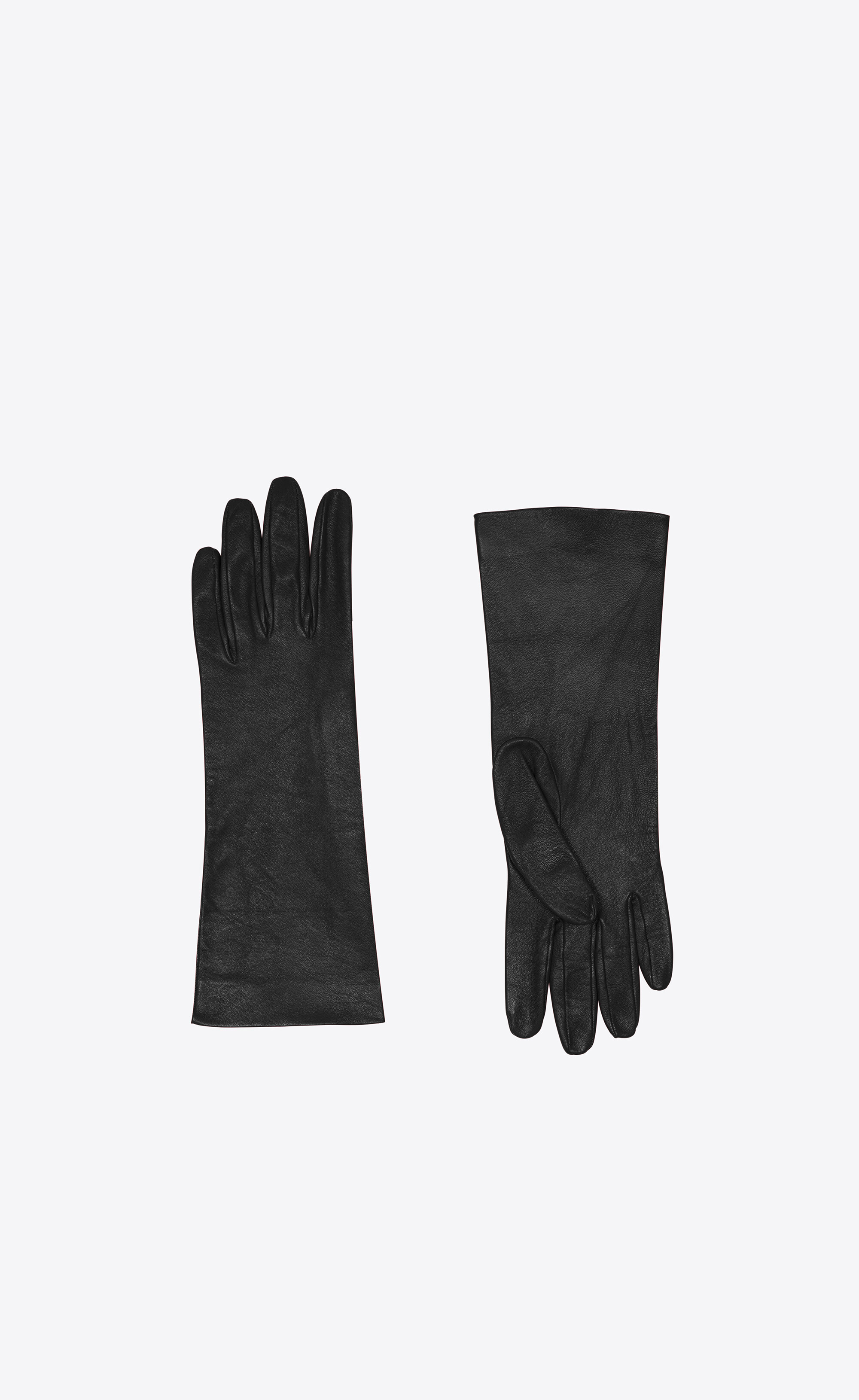 イヴサンローラン　ブラック　シンプル　レザー　グローブ　手袋　ドレス　ワンピース