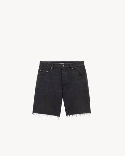 ショートパンツ SAINT LAURENT Women Shorts  Burmudas 811445Y7I21 1000 Black Grain De Poudre wool Bermuda shorts in black - Saint Laurent