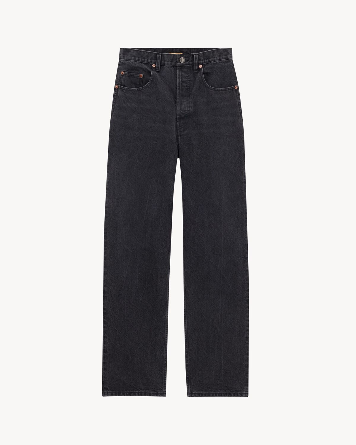 carrot-fit jeans in used paris black denim