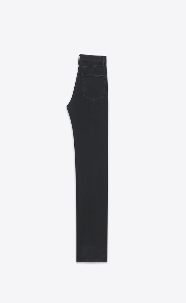 Long straight jeans in carbon black denim | Saint Laurent | YSL.com