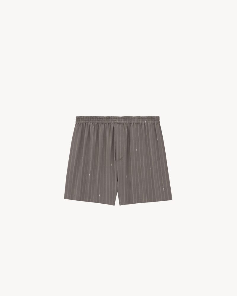 Short CASSANDRE en crêpe de Chine rayée