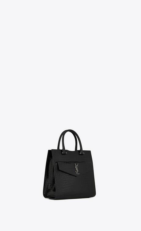UPTOWN Small tote in shiny crocodile-embossed leather | Saint Laurent ...