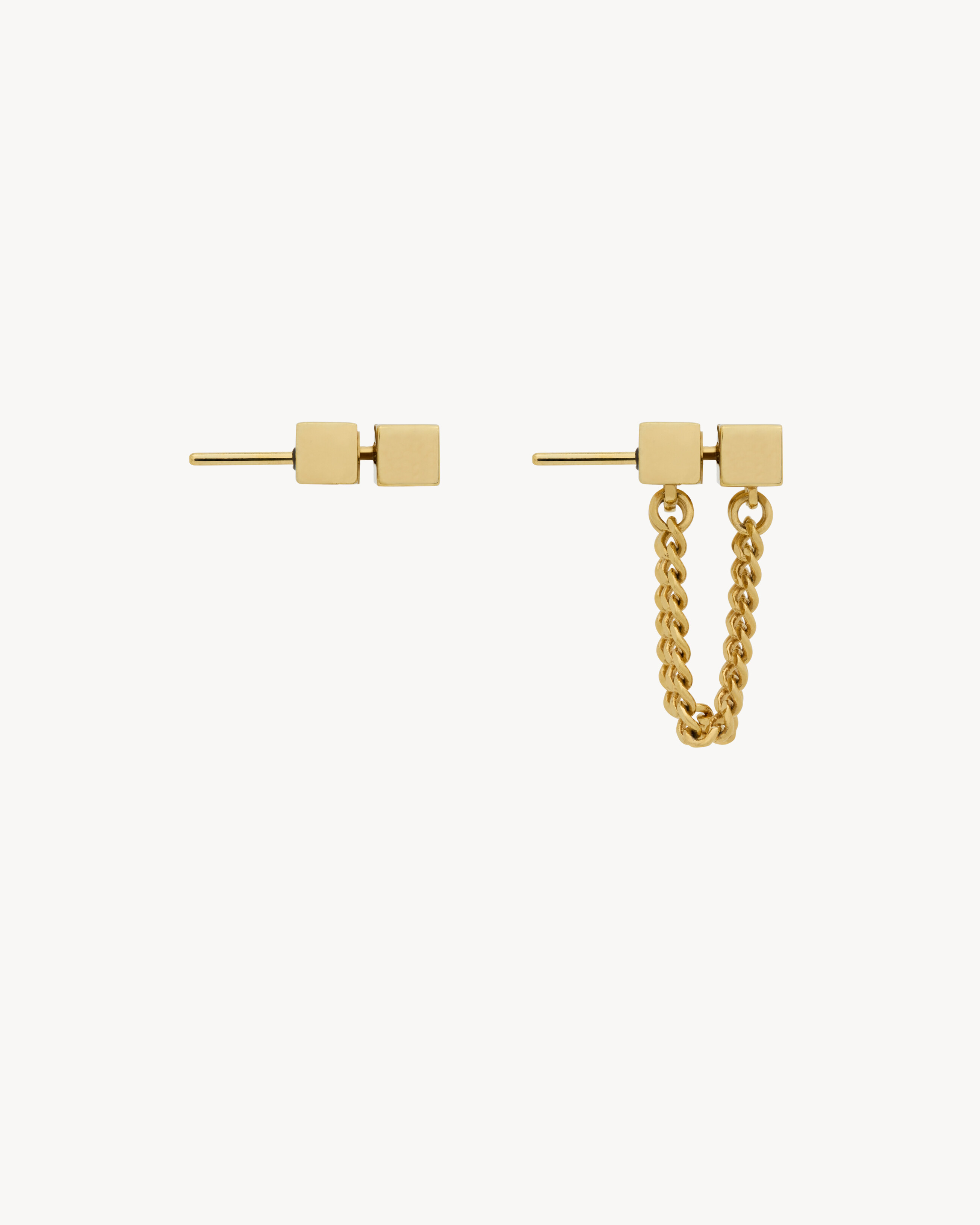 Pendientes Saint Laurent asimétricos de metal
