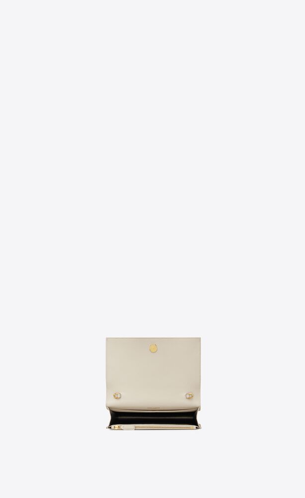 Saint Laurent Kate XS YSL Monogram Grain de Poudre Wallet on Chain