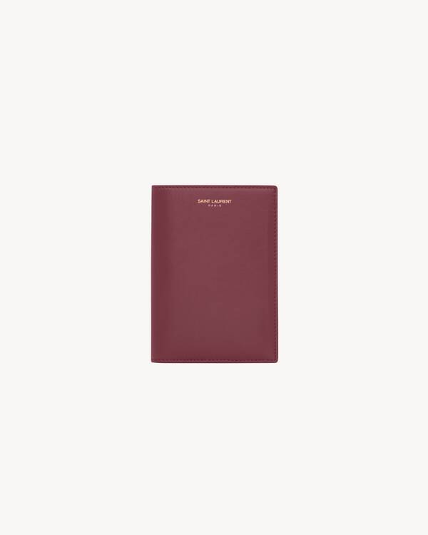 SAINT LAURENT PARIS亮面皮革護照套