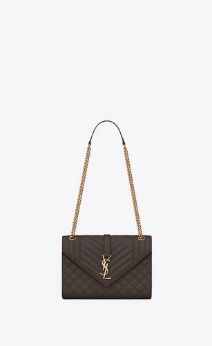 envelope medium bag in mix matelassé grain de poudre embossed leather