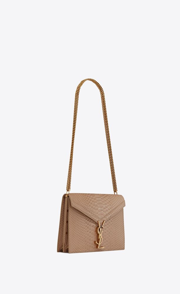 CASSANDRA medium chain bag con fermaglio MONOGRAM in pitone opaco | Saint  Laurent | YSL.com