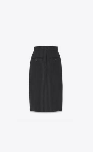 pencil skirt in striped wool and silk
