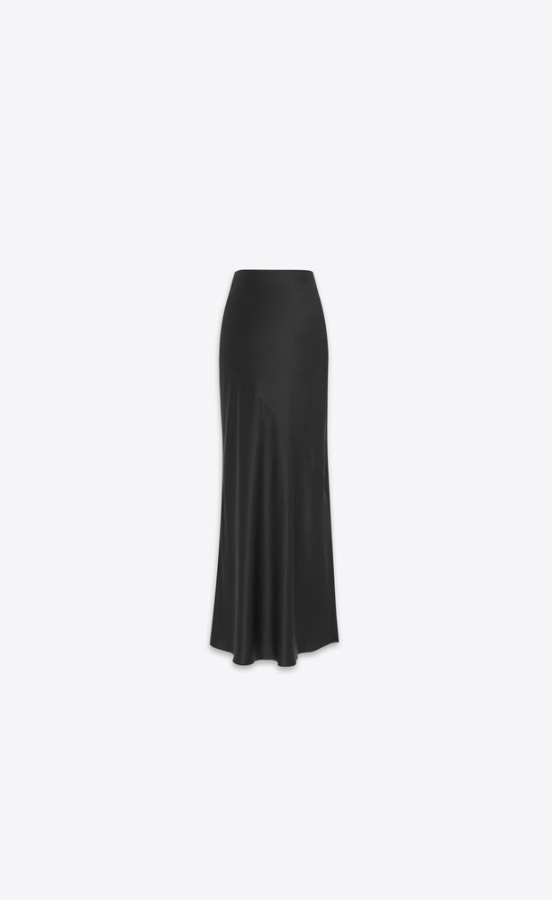long skirt in silk satin crepe