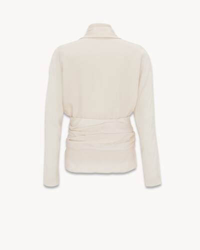 draped blouse in twill