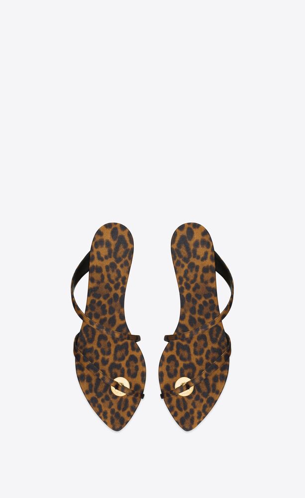 tanger slides in leopard grosgrain