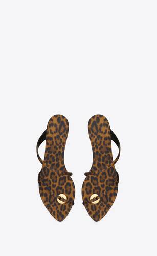 tanger slides in leopard grosgrain