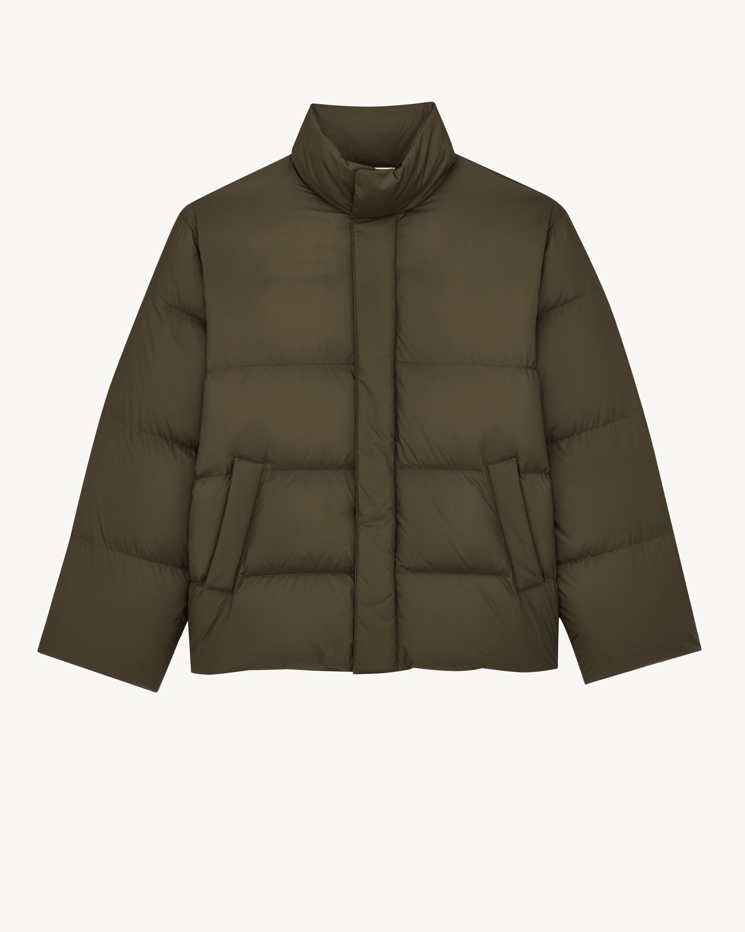 down puffer jacket in water-repellent canvas