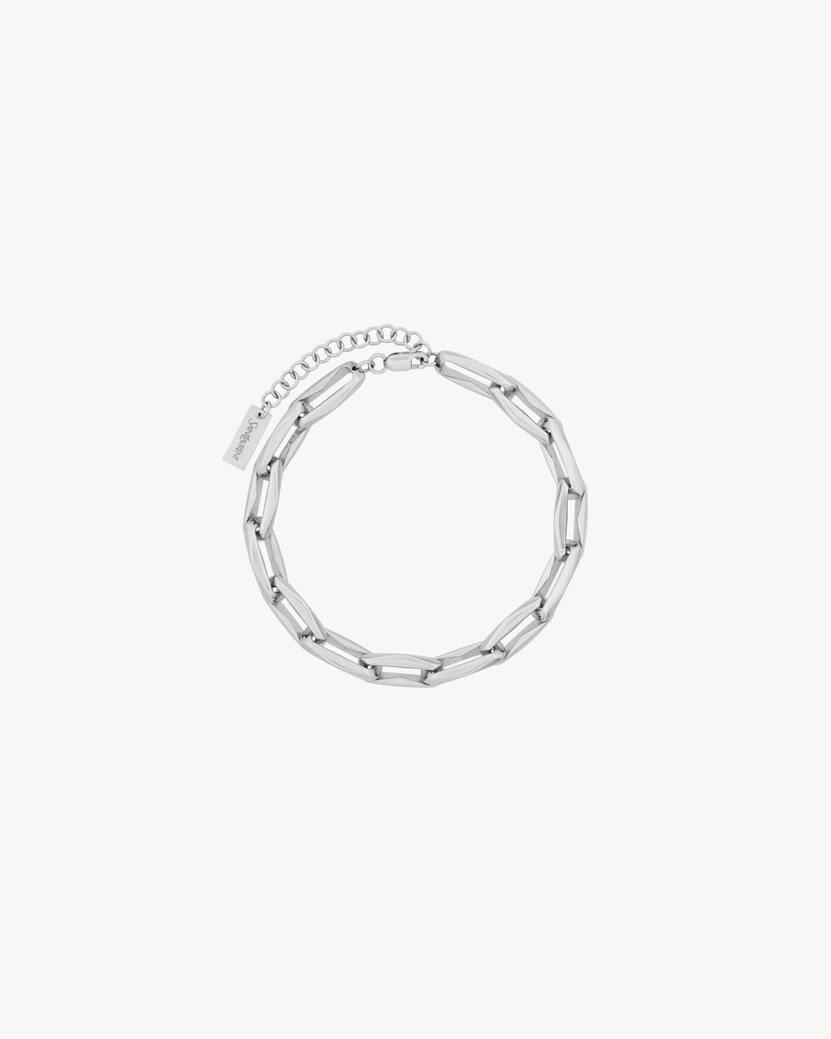 geometric chain bracelet in 18K grey gold