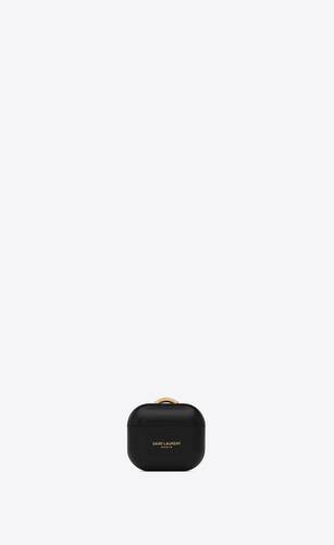 saint laurent paris airpods holder in smooth leather